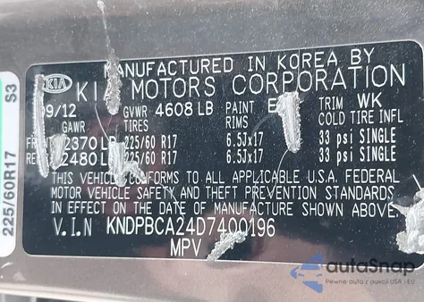 2013 Kia Sportage Lx from USA, damaged, VIN KNDPBCA24D7400196